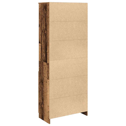 Highboard gammelt træ look 70x35x180 cm træmateriale