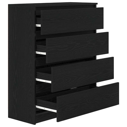 Sideboard Schwarz Eichen-Optik 80x35x99 cm Holzwerkstoff