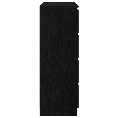Sideboard Schwarz Eichen-Optik 100x35x99 cm Holzwerkstoff