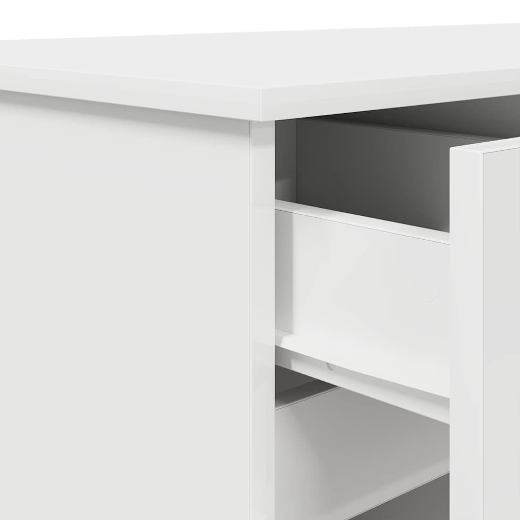 Schreibtisch mit Schubladen Weiß 140 x 49 x 76 cm Holzwerkstoff