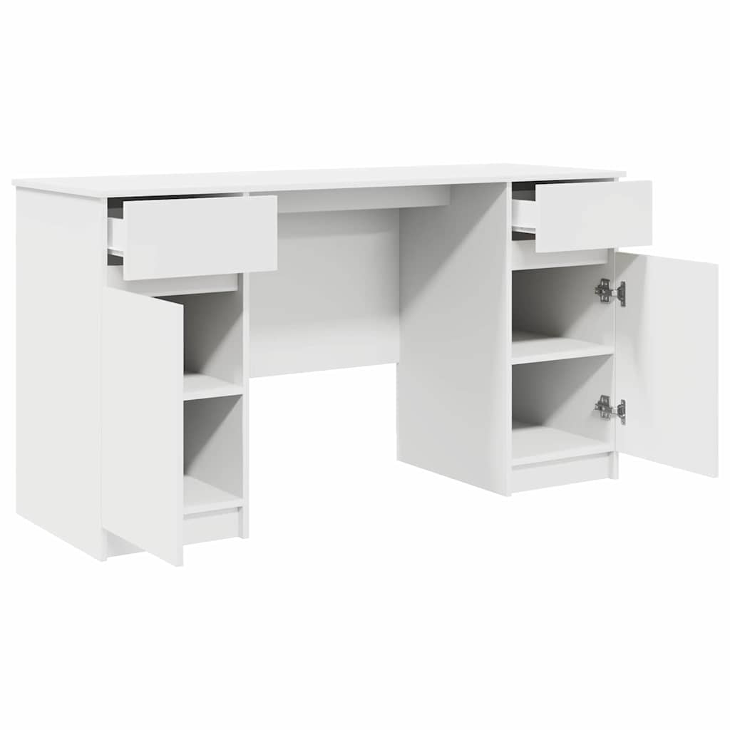 Schreibtisch mit Schubladen Weiß 140 x 49 x 76 cm Holzwerkstoff