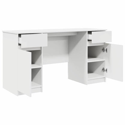 Schreibtisch mit Schubladen Weiß 140 x 49 x 76 cm Holzwerkstoff
