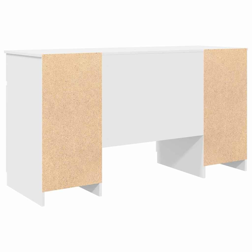 Schreibtisch mit Schubladen Weiß 140 x 49 x 76 cm Holzwerkstoff