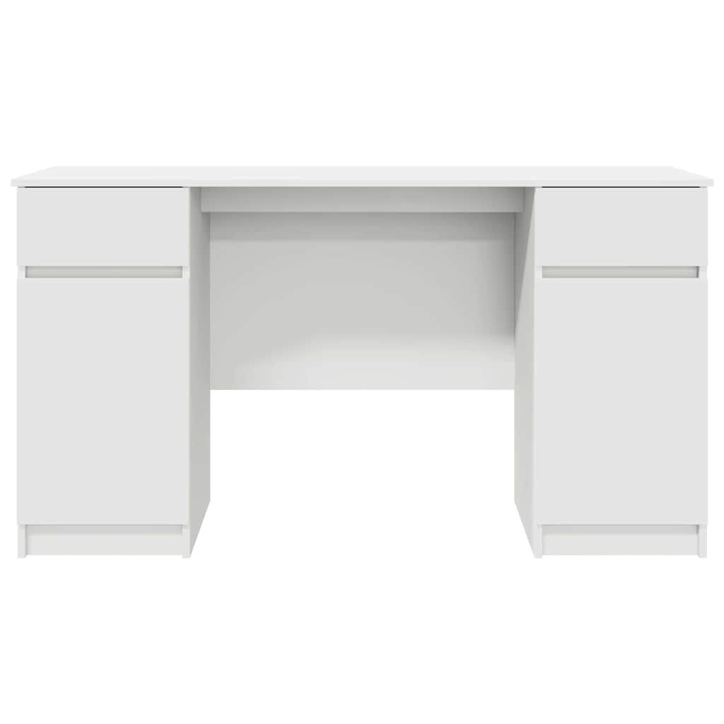 Schreibtisch mit Schubladen Weiß 140 x 49 x 76 cm Holzwerkstoff