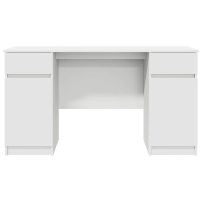 Schreibtisch mit Schubladen Weiß 140 x 49 x 76 cm Holzwerkstoff