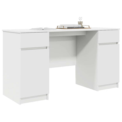 Schreibtisch mit Schubladen Weiß 140 x 49 x 76 cm Holzwerkstoff