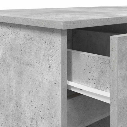 Schreibtisch mit Regal Betongrau 140 x 49 x 76 cm Holzwerkstoff