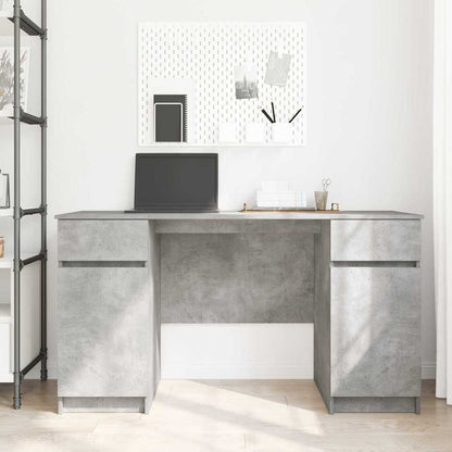 Schreibtisch mit Regal Betongrau 140 x 49 x 76 cm Holzwerkstoff