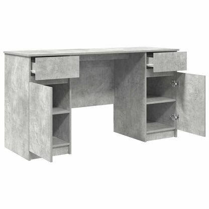 Schreibtisch mit Regal Betongrau 140 x 49 x 76 cm Holzwerkstoff