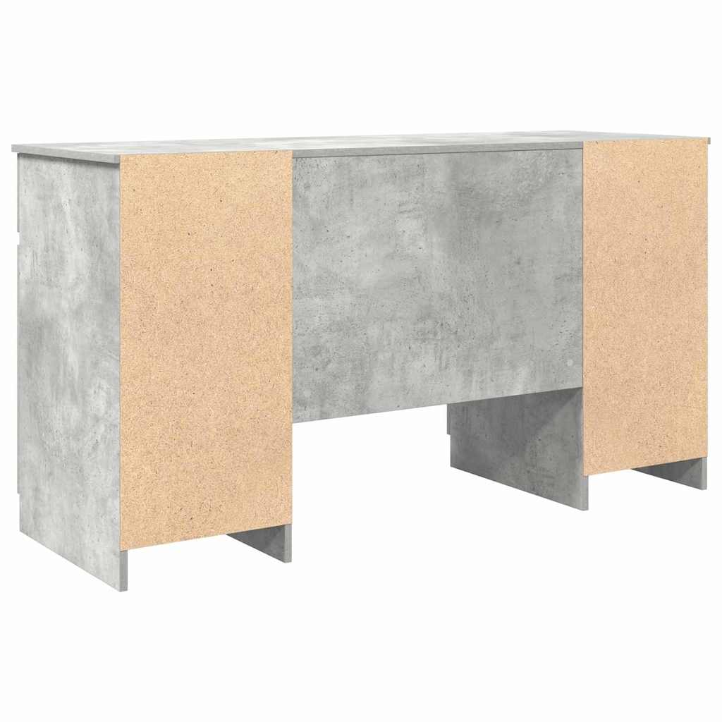 Schreibtisch mit Regal Betongrau 140 x 49 x 76 cm Holzwerkstoff