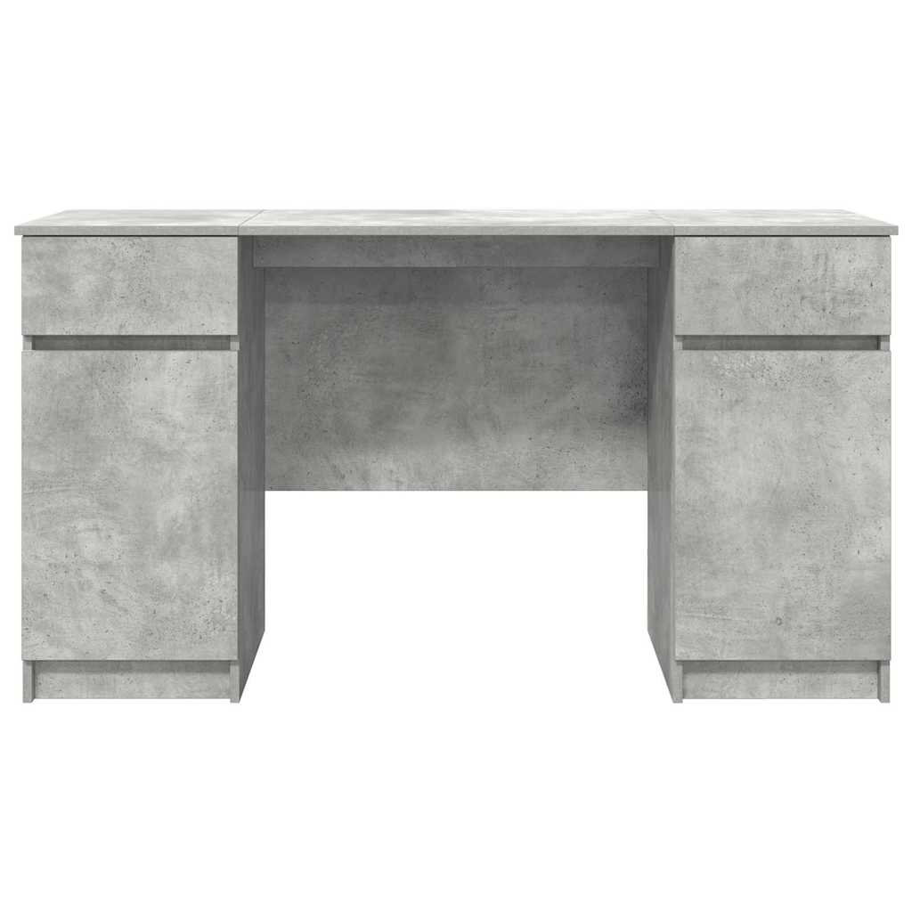 Schreibtisch mit Regal Betongrau 140 x 49 x 76 cm Holzwerkstoff