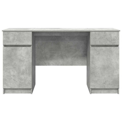 Schreibtisch mit Regal Betongrau 140 x 49 x 76 cm Holzwerkstoff