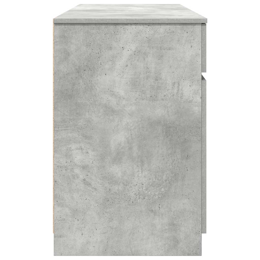 Schreibtisch mit Regal Betongrau 140 x 49 x 76 cm Holzwerkstoff
