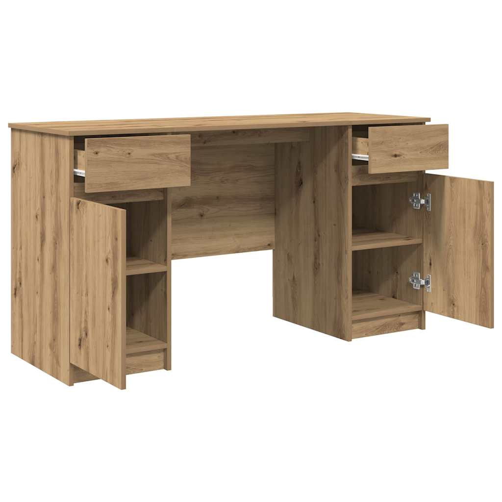 Schreibtisch Eiche handwerklich 140 x 49 x 76 cm Holzwerkstoff