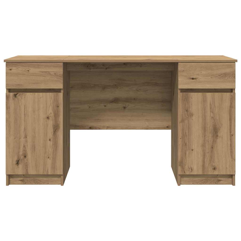 Schreibtisch Eiche handwerklich 140 x 49 x 76 cm Holzwerkstoff
