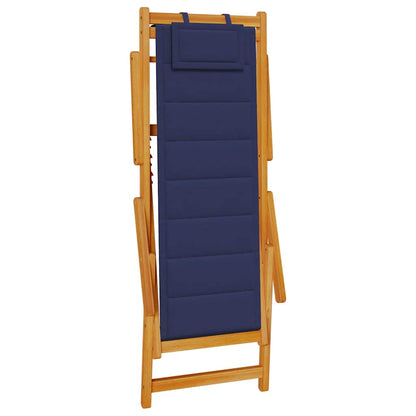 Klappstuhl mit Armlehnen Blaues Akazienholz & Textilene