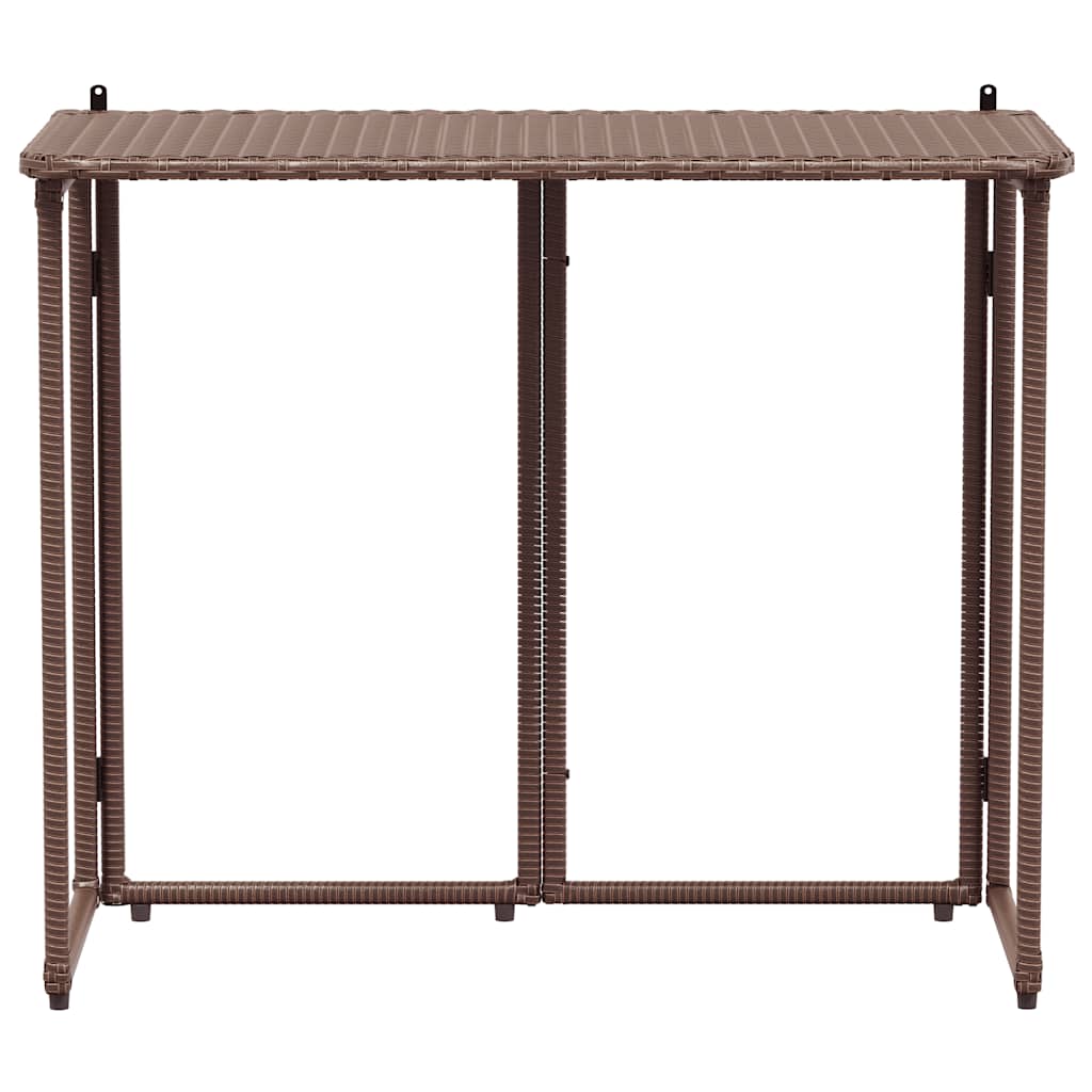 Gartentisch Klappbar Braun 90x51x75 cm Poly Rattan