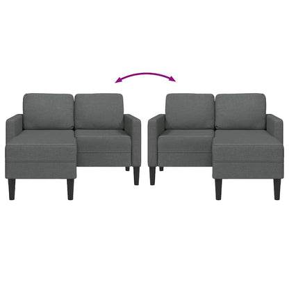 2-Sitzer-Sofa mit Chaiselongue L-Form Dunkelgrau 125 cm Stoff