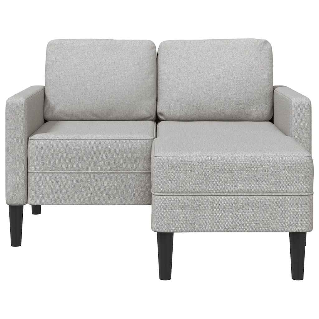 2-Sitzer-Sofa mit Chaiselongue L-Form Wolkengrau 125 cm Stoff