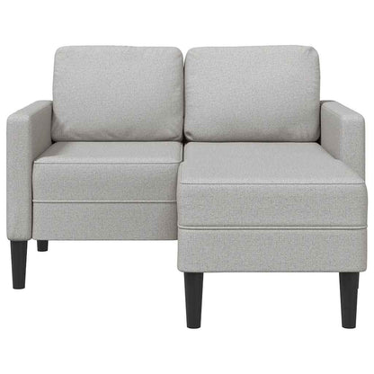 2-Sitzer-Sofa mit Chaiselongue L-Form Wolkengrau 125 cm Stoff