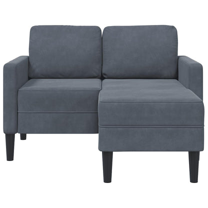 2-Sitzer-Sofa mit Chaiselongue L-Form Dunkelgrau 125 cm Samt