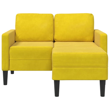 2-Sitzer-Sofa mit Chaiselongue L-Form Gelb 125 cm Samt