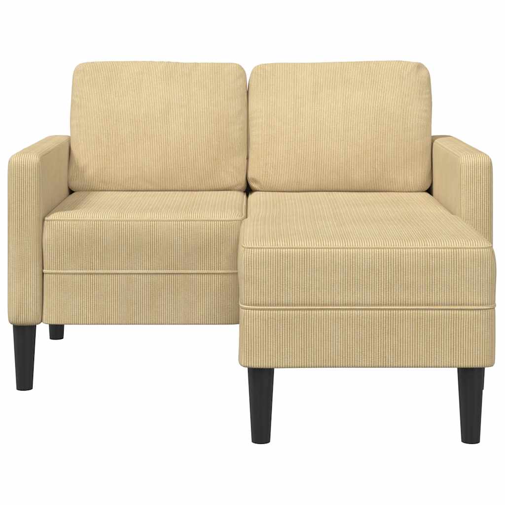 2-personers sofa med chaiselong L-form lysegrøn 125 cm hør