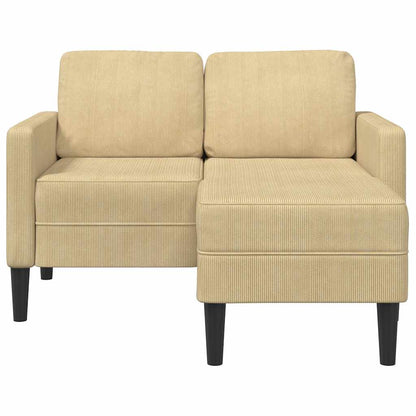 2-personers sofa med chaiselong L-form lysegrøn 125 cm hør