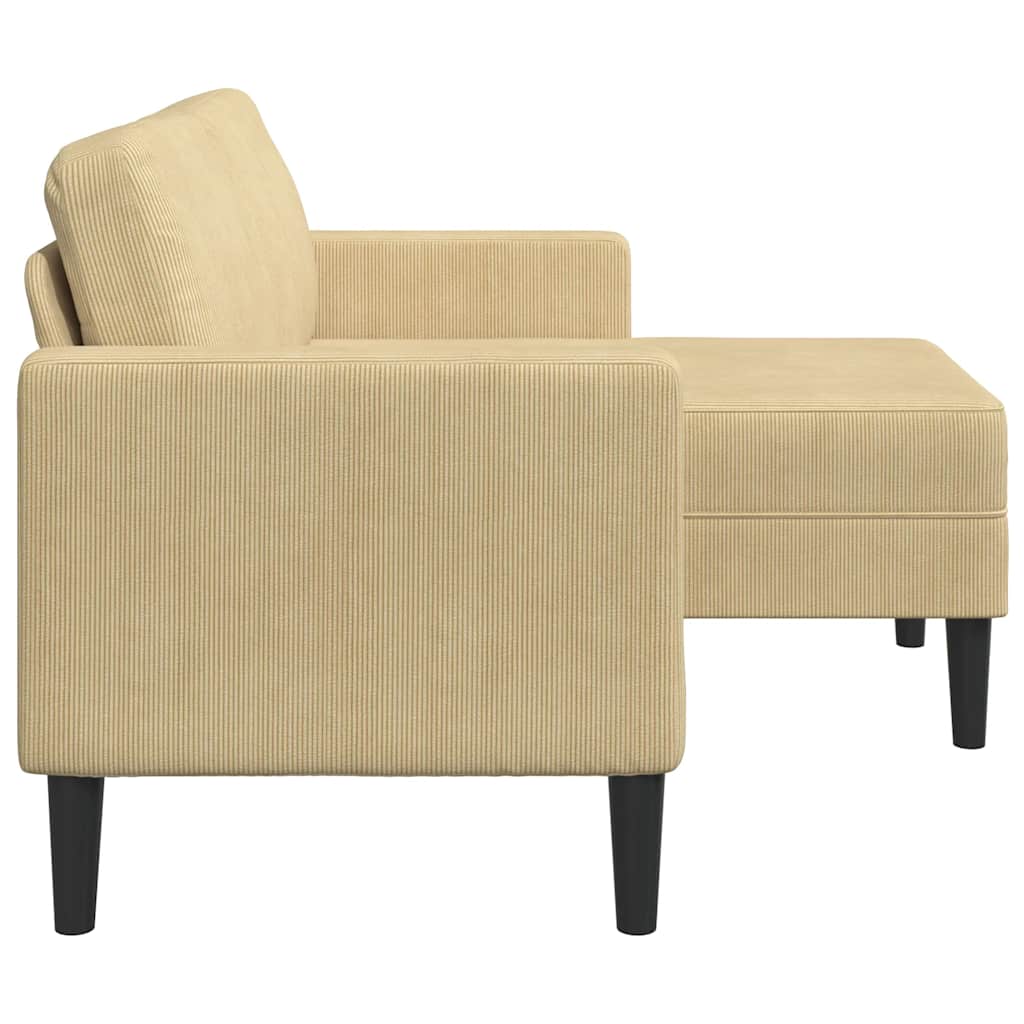 2-personers sofa med chaiselong L-form lysegrøn 125 cm hør