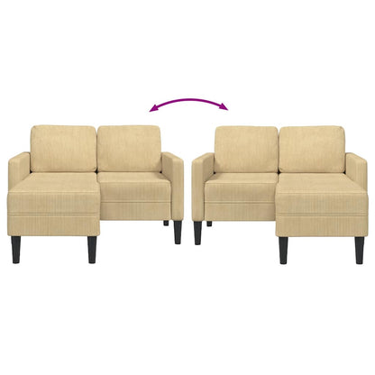 2-personers sofa med chaiselong L-form lysegrøn 125 cm hør