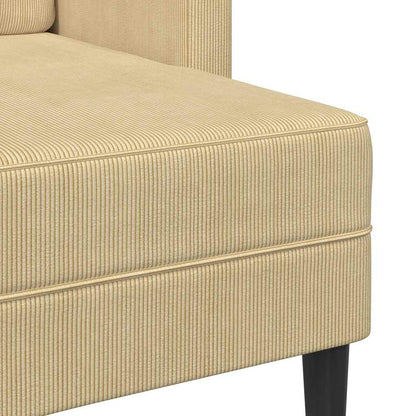 2-personers sofa med chaiselong L-form lysegrøn 125 cm hør
