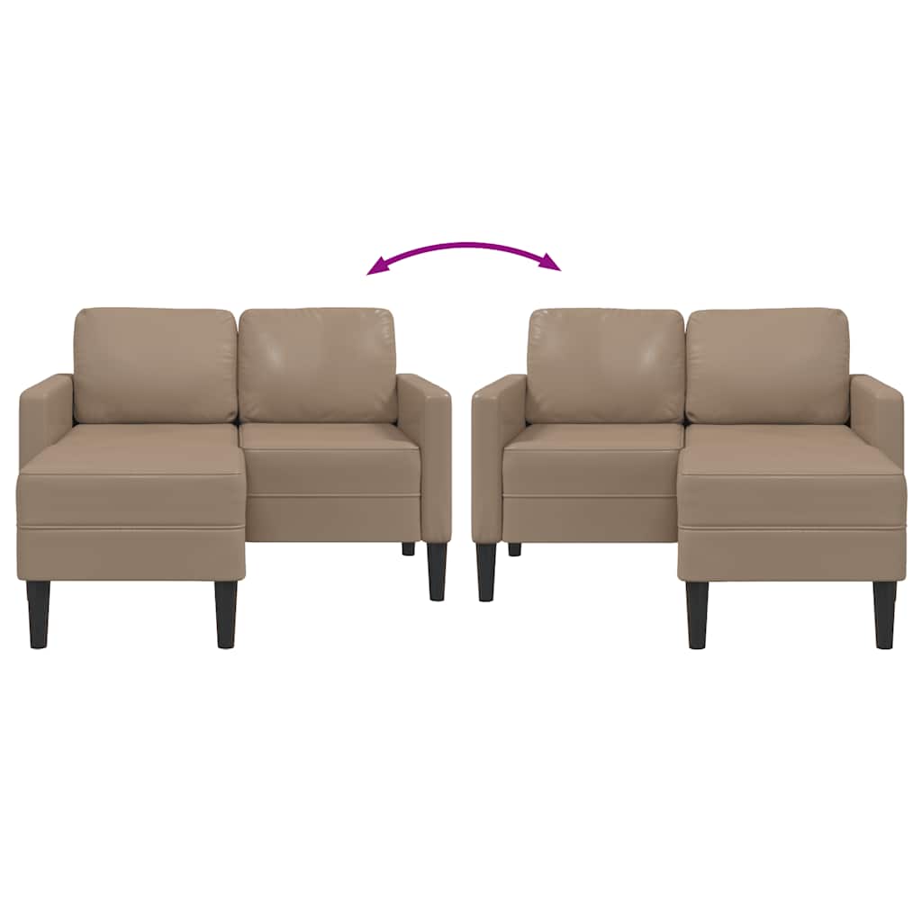 2-Sitzer-Sofa mit Chaiselongue L-Form Cappuccino-Braun 125 cm