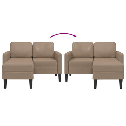 2-Sitzer-Sofa mit Chaiselongue L-Form Cappuccino-Braun 125 cm