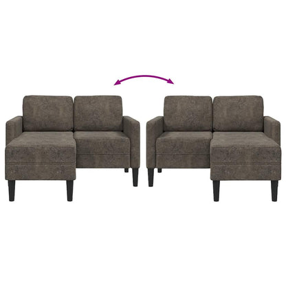 2er-Sofa mit Chaiselongue L-Form Dunkelgrau 125 cm Kunstleder