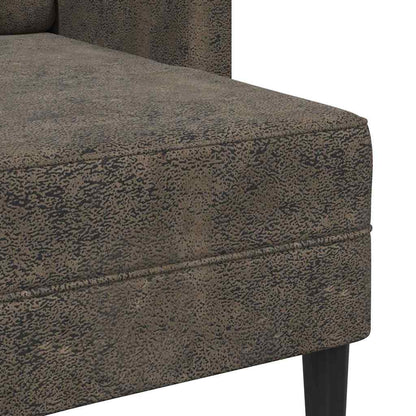2er-Sofa mit Chaiselongue L-Form Dunkelgrau 125 cm Kunstleder