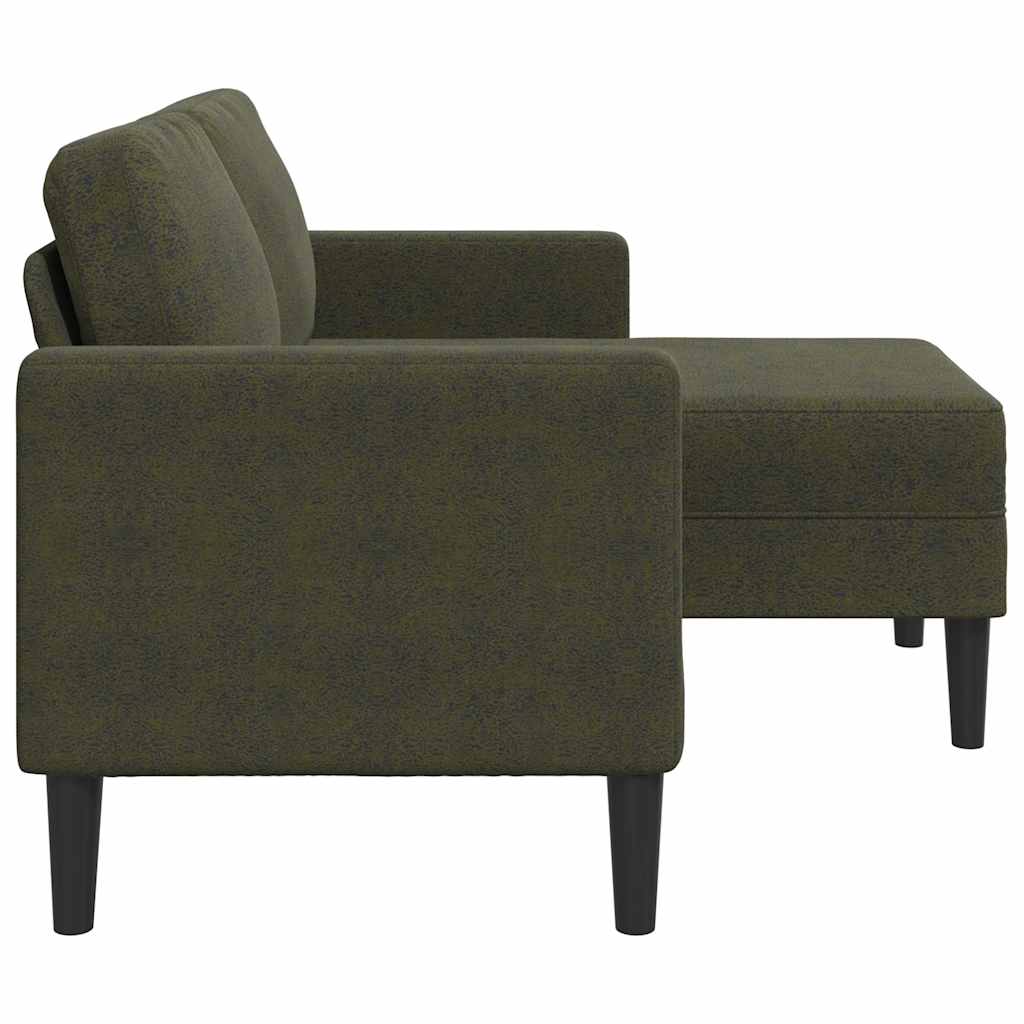 2er-Sofa mit Chaiselongue L-Form Armeegrün 125 cm Kunstleder