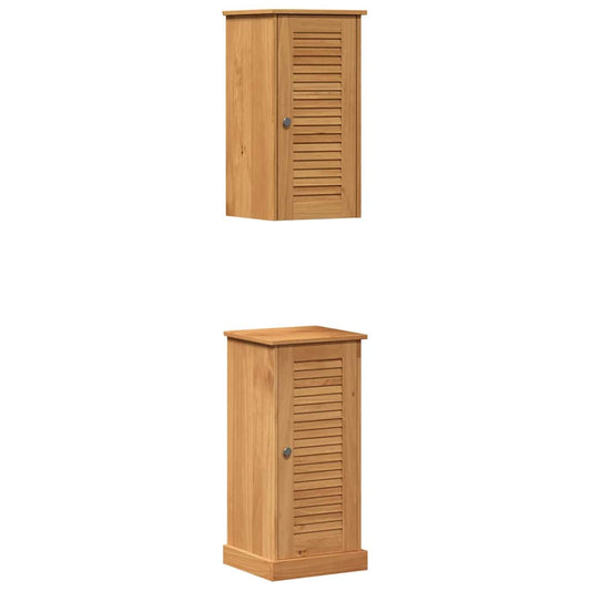 Badezimmermöbel Set mit Regal VIGO 2 pcs Braun und Honigbraun