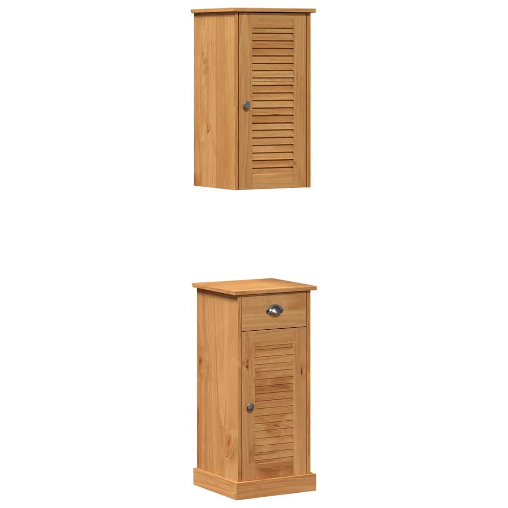 Badezimmermöbel Set mit Regal VIGO 2 pcs Braun und Honigbraun
