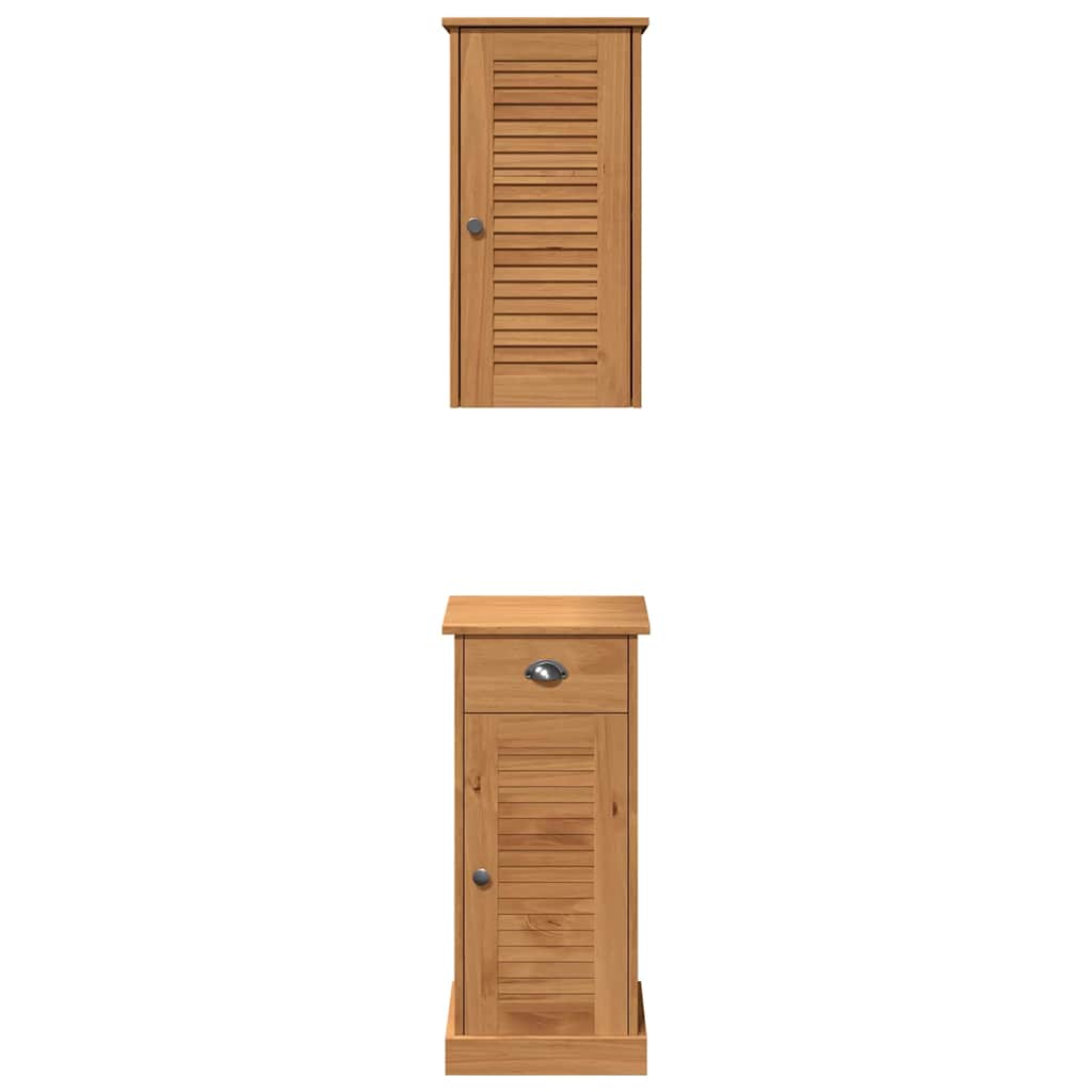 Badezimmermöbel Set mit Regal VIGO 2 pcs Braun und Honigbraun