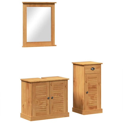 Badezimmermöbel Set mit Schubladen 3 pcs Braun 37 x 34 x 80 cm