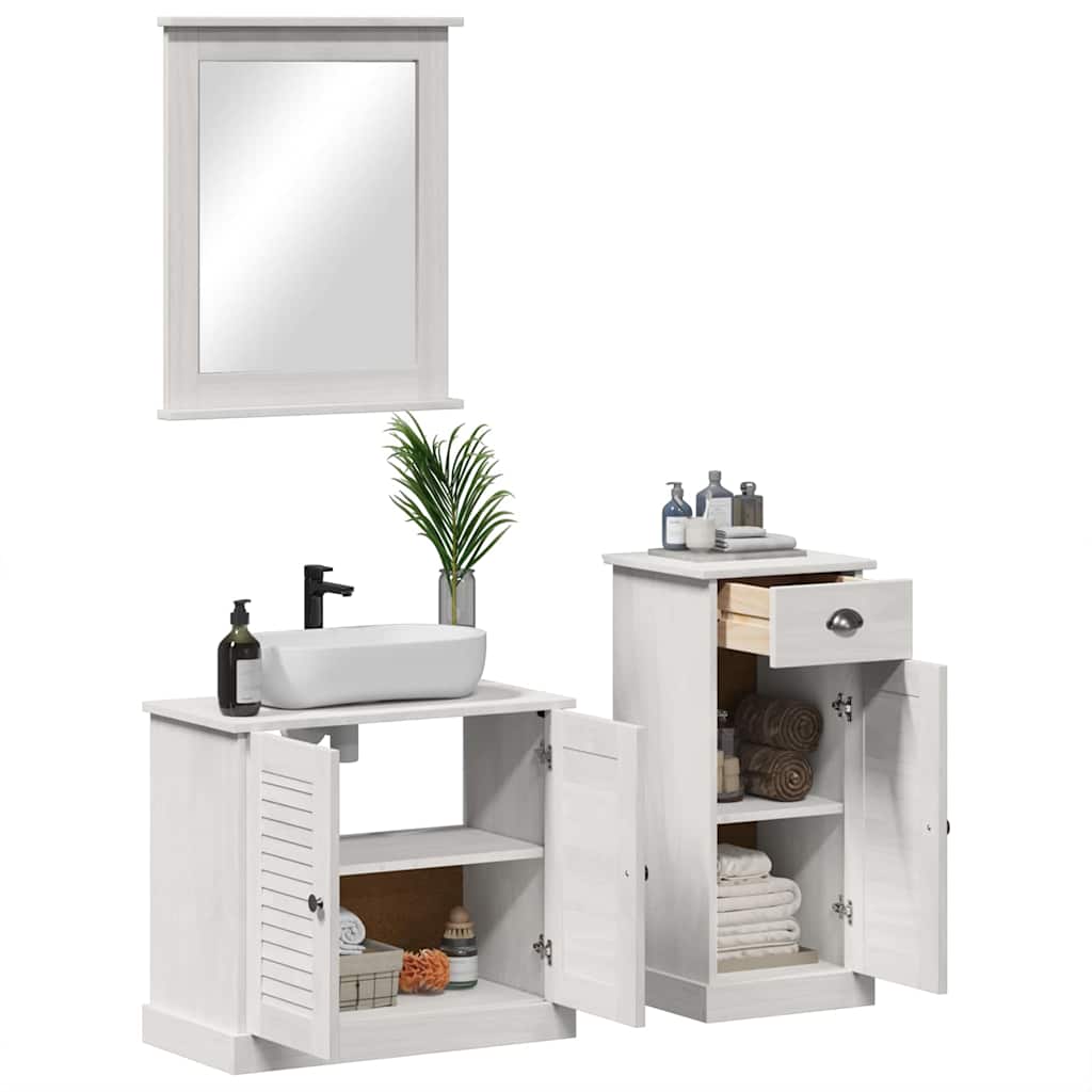 Badezimmermöbel Set mit Schubladen 3 pcs Braun 37 x 34 x 80 cm