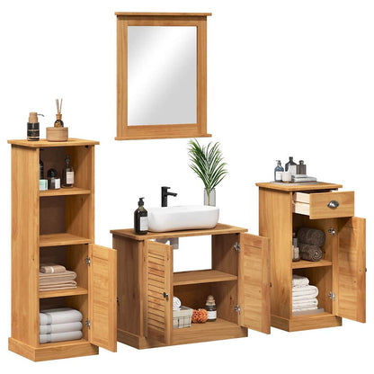 Badezimmermöbel Set mit Regal 4 pcs Honigbraun 37 x 34 x 110 cm