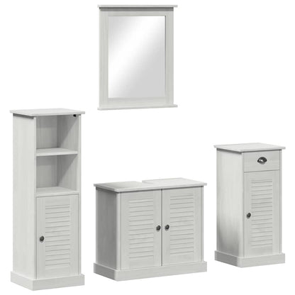 Badezimmermöbel Set mit Regal 3 pcs Antik Weiß 37 x 34 x 110 cm