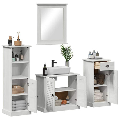 Badezimmermöbel Set mit Regal 3 pcs Antik Weiß 37 x 34 x 110 cm