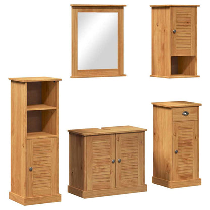 Badezimmermöbel Set mit Regal 5 pcs Honigbraun 37 x 34 x 110 cm