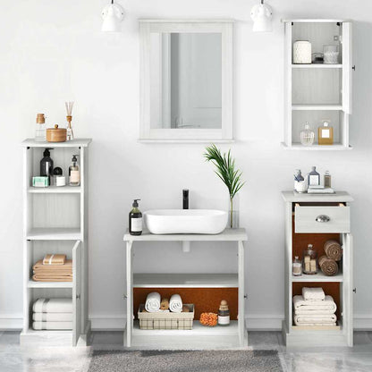 Badezimmermöbel Set mit Regal 5 pcs Antik Weiß 37 x 34 x 110 cm