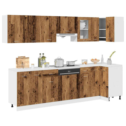 11-tlg. Küchenschrank-Set Lyon Altholz-Optik Holzwerkstoff