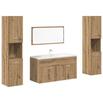 4-tlg. Badmöbel-Set Artisan-Eiche Holzwerkstoff