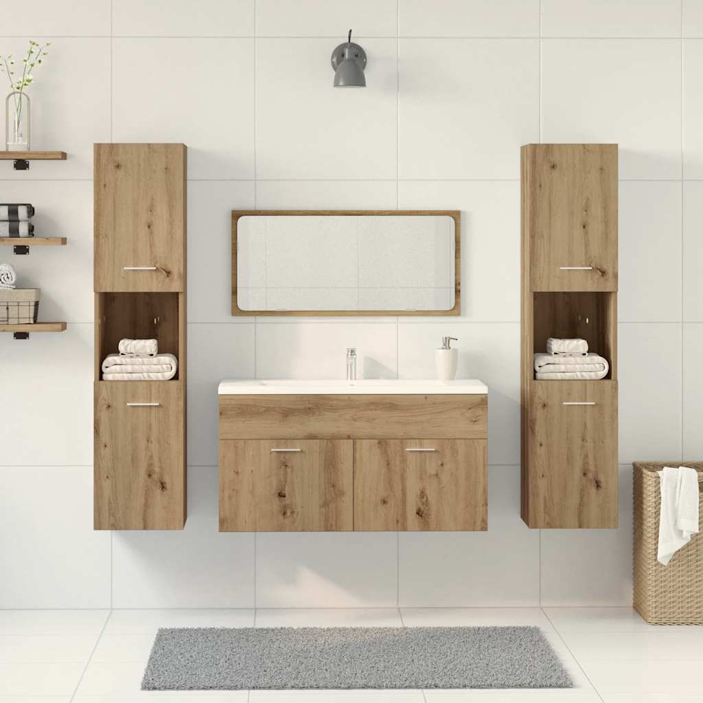 4-tlg. Badmöbel-Set Artisan-Eiche Holzwerkstoff