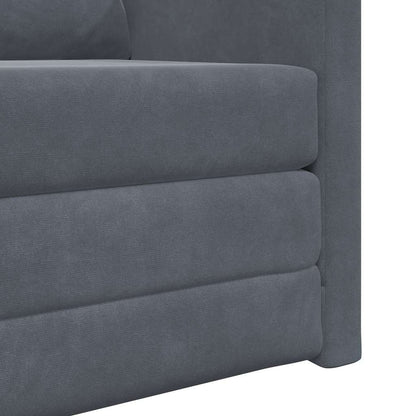 Fußsofa-Bett mit Kissen Dunkelgrau 74 x 77 x 81 cm Samt